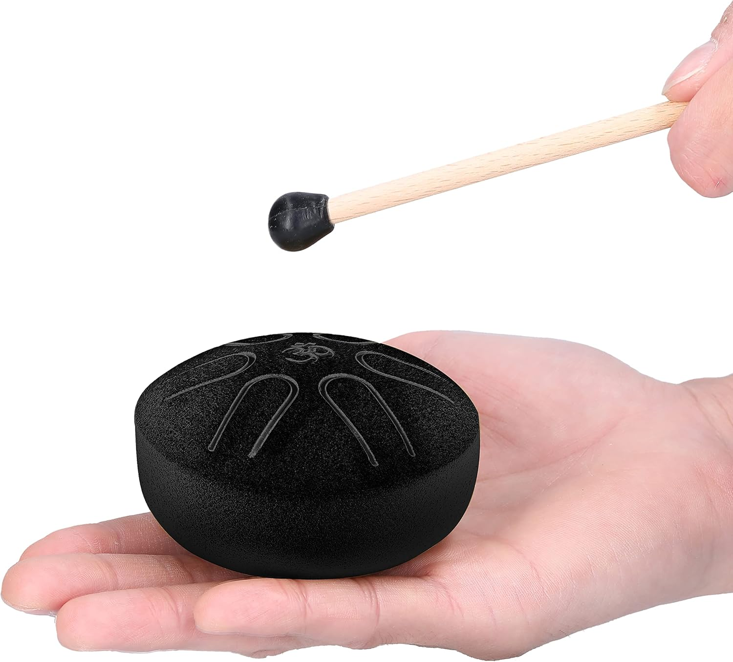 3 Inch 6-Tone Steel Tongue Drum Hand Pan Drums with Drumsticks Percussion Musical Instruments