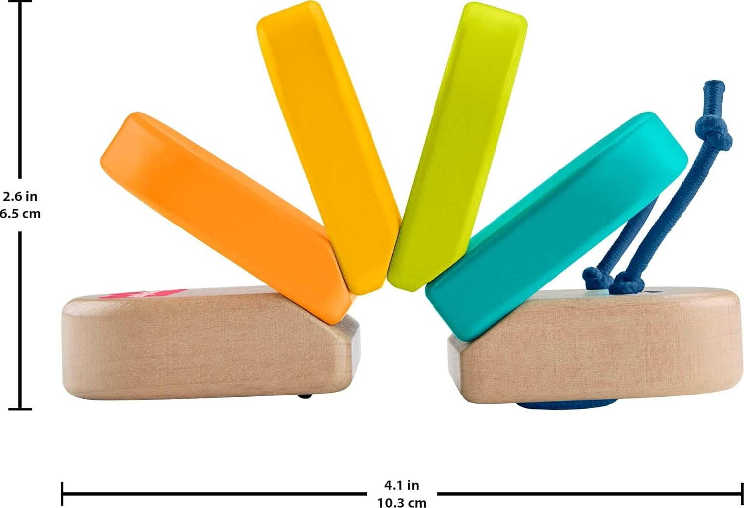 Fisher-Price Baby Toy Wooden Clacker Caterpillar, Multicolor Rattle Developmental Activity for Sensory Play Infants Ages 6+ Months image number 1