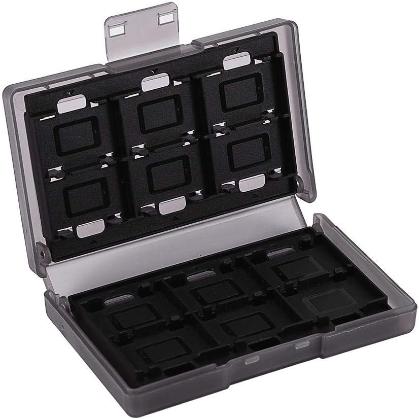 Bewinner 24-In-1 TF Card Storage Box, Playing Card Case for Portable Protective Game Card and TF Card Case Carry Compartment for (Black) image number 2