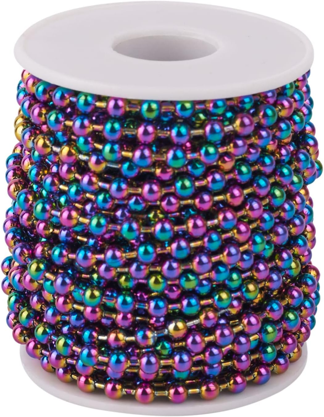 FASHEWELRY 32.8 Feet Stainless Steel Ball Bead Chains 2Mm Metal Beaded Pull Chain Extension for DIY Jewelry Making (Stainless Steel Color) image number 2