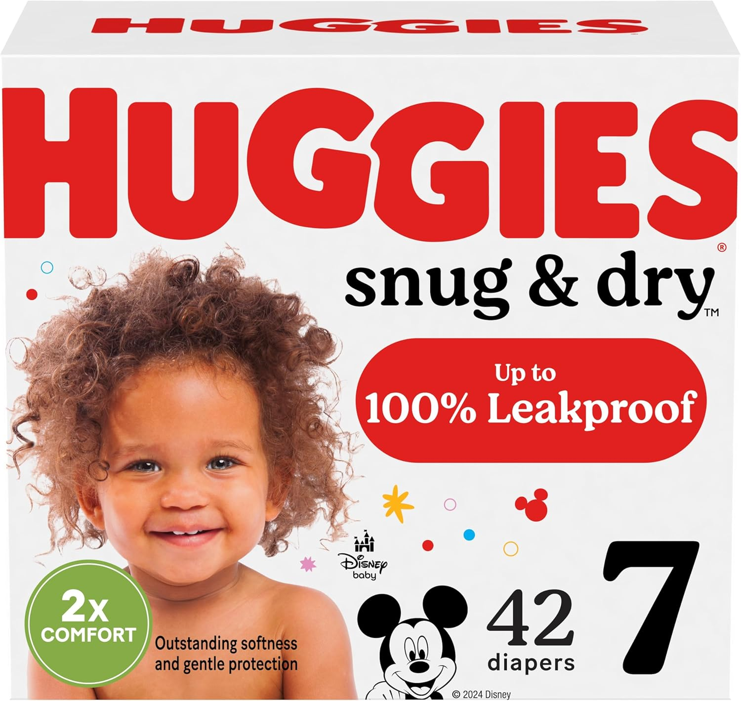 Huggies Baby Diapers, Size 7 (41+ Lbs), 42 Ct, Snug & Dry Newborn Diapers
