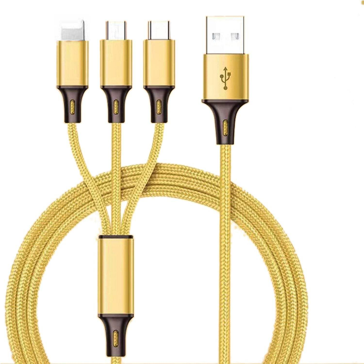 Salesbay Multi Charger 1.2M Cable 3In1 Fast Charging USB Universal Type-C Micro image number 5