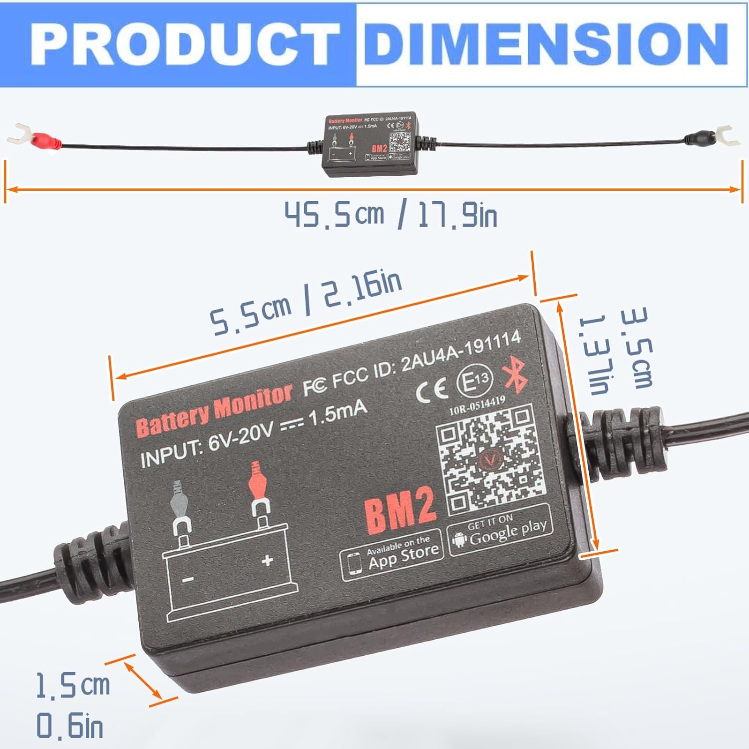 Car Battery Tester Bluetooth Car Battery Monitor 12V 4.0 BM2 Car Battery Tester image number 2