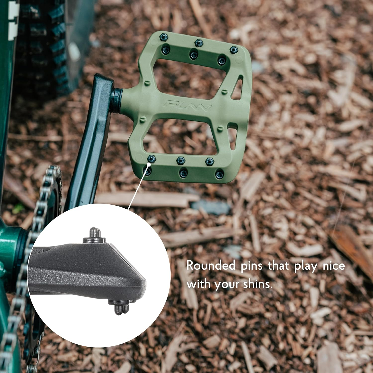 Funn Taipan S Glass Fiber Reinforced Thermoplastic Bike Pedals with 9/16-Inch Crmo Axles and Shin-Friendly Pins for Mtb/Bmx/Urban/Gravel Riding - Blue image number 5