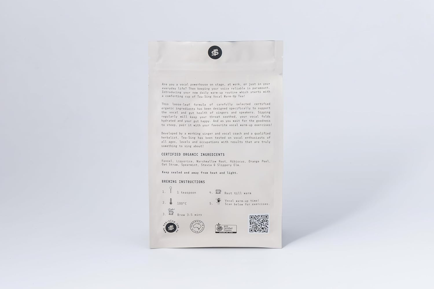 Tea-Sing Vocal Warm-Up Tea - Herbal Loose-Leaf Tea Blend for Singers, Speakers, and Performers - 100G image number 3