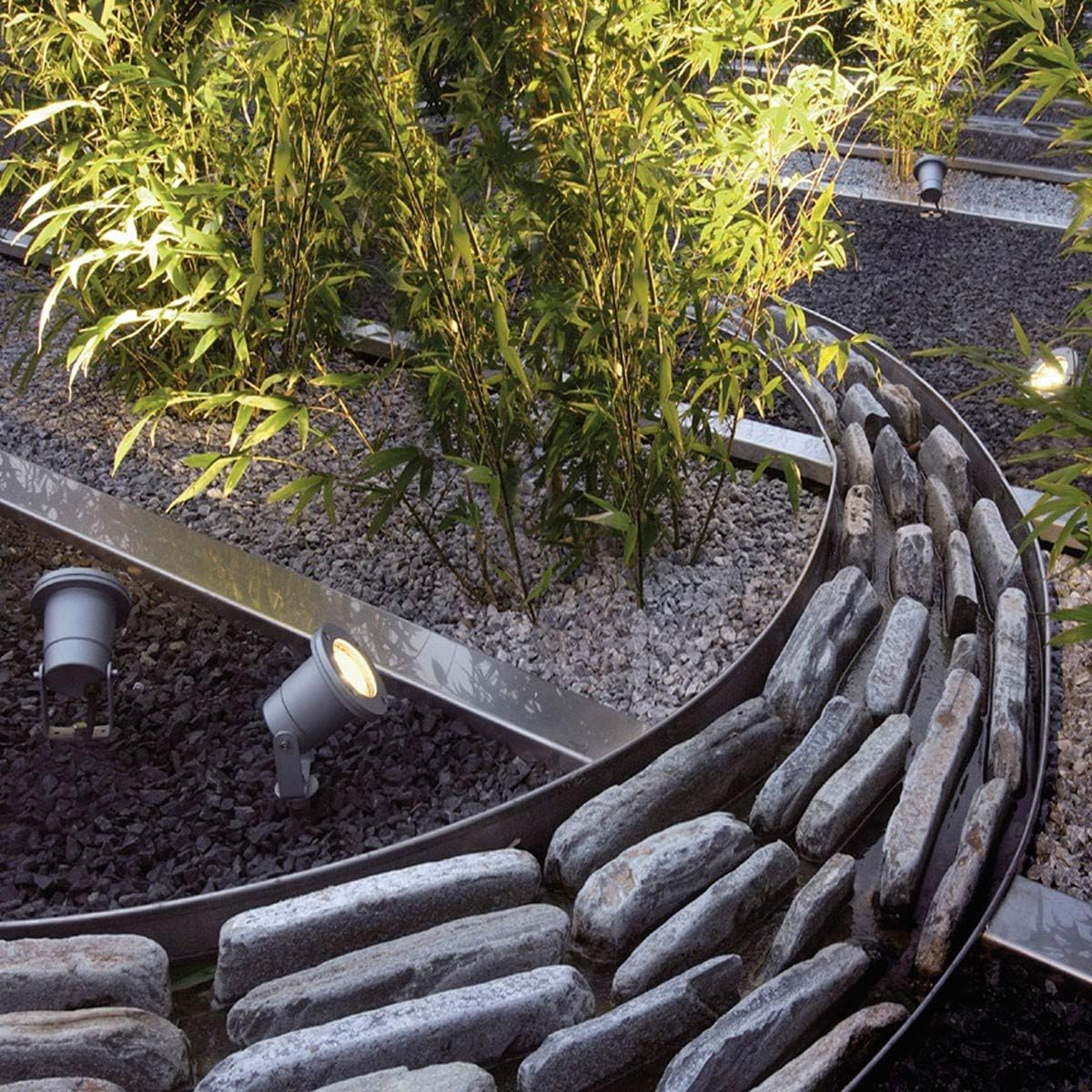 SLV Nautilus Outdoor Lamp for Lighting Garden, Patio, Plants, Paths, Pond, Outdoor Light, Outdoor Spotlight, IP65, GU10, with Plug, with Ground Spike, Grey