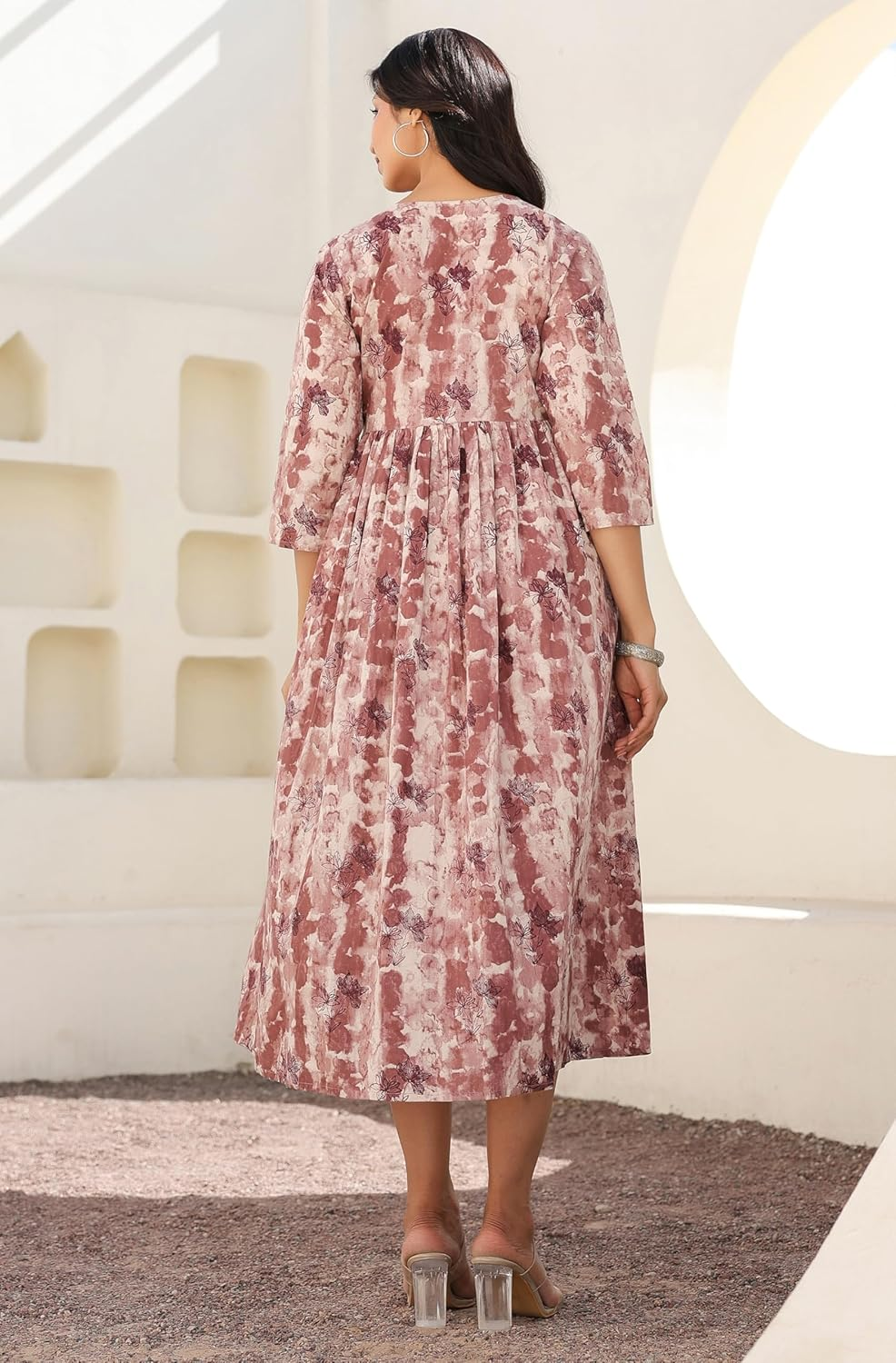 Janasya Maternity Nursing Dress with Breastfeeding Feature for Pre and Post Pregnant Women image number 6