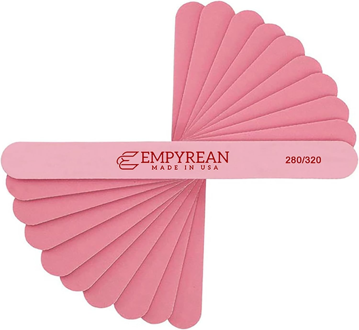 Empyrean Premium Nail Files | Made in USA | Fine 280/320 Extra Fine | Disinfectable Washable Reusable | Pink Cushion File image number 1