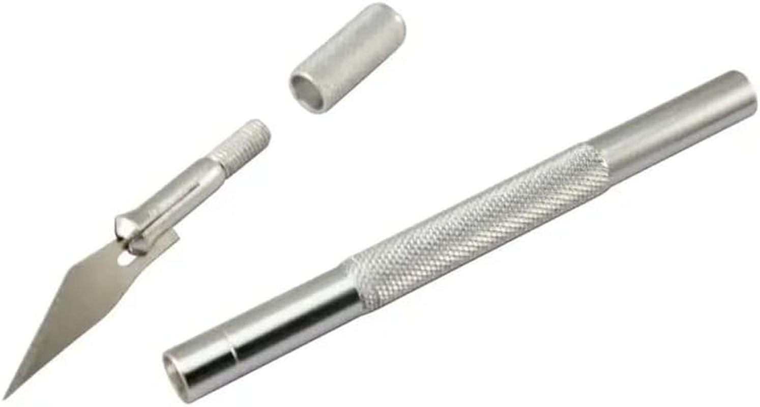 AIMALL Precision Craft Art Knife Set: Model Hobby Cutting Tool with Exacto Style Razor Blades, Includes 1 Knife & 5 Replaceable Blades for Detailed Projects image number 3