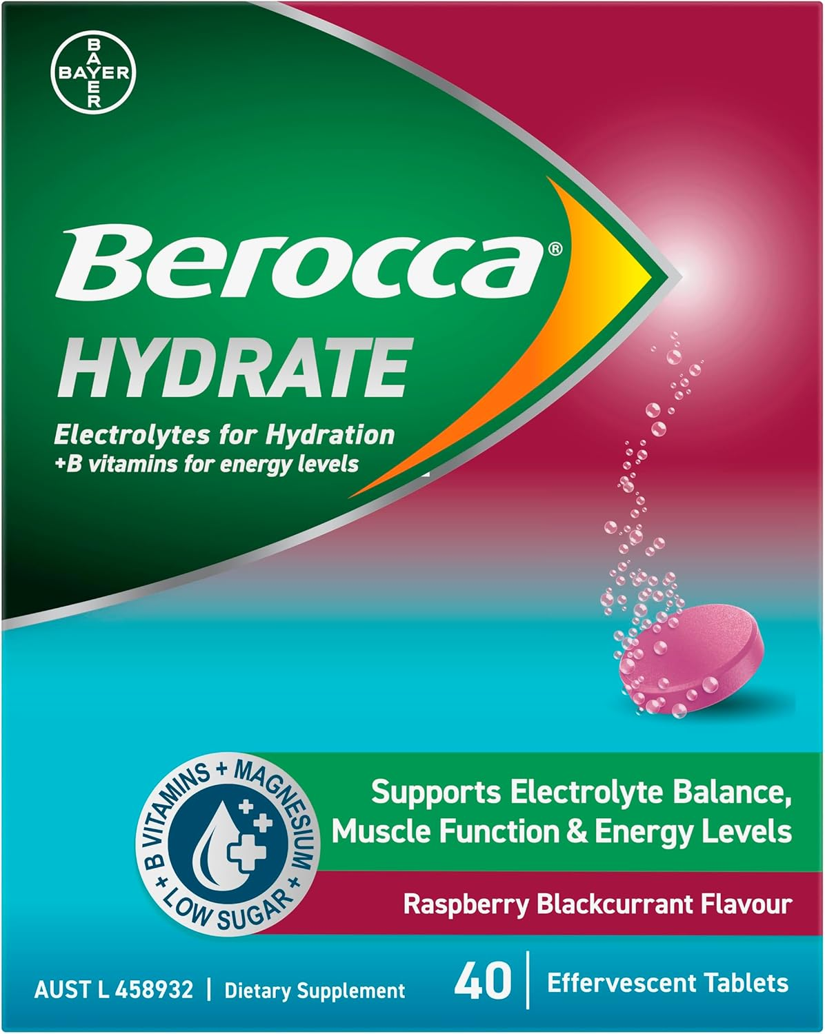 Berocca Hydrate Blackcurrant 40 Tablets