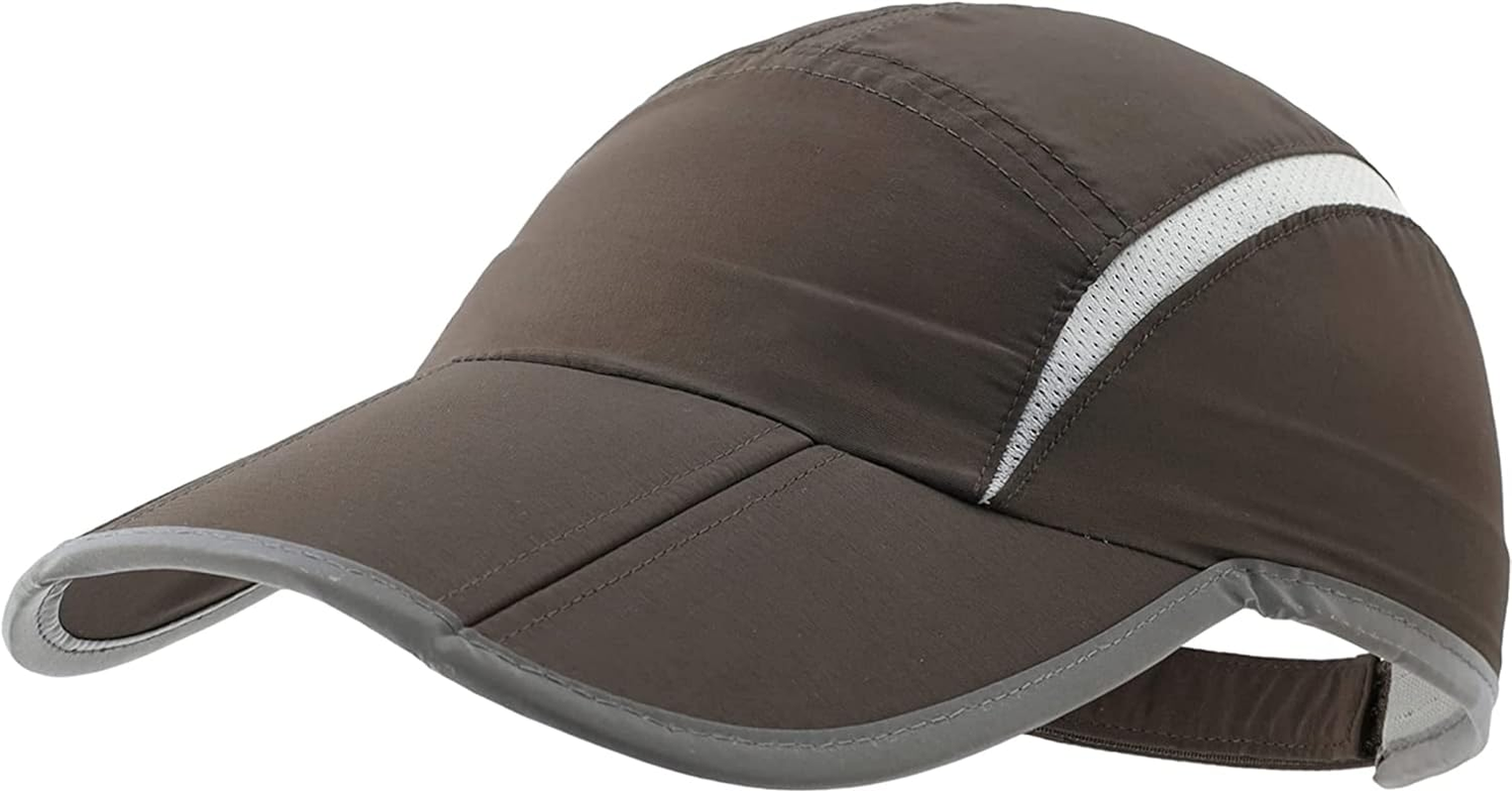 Magracy Unisex Quick Drying Sports Cap Summer Breathable Foldable Running Cap with Reflective Brim