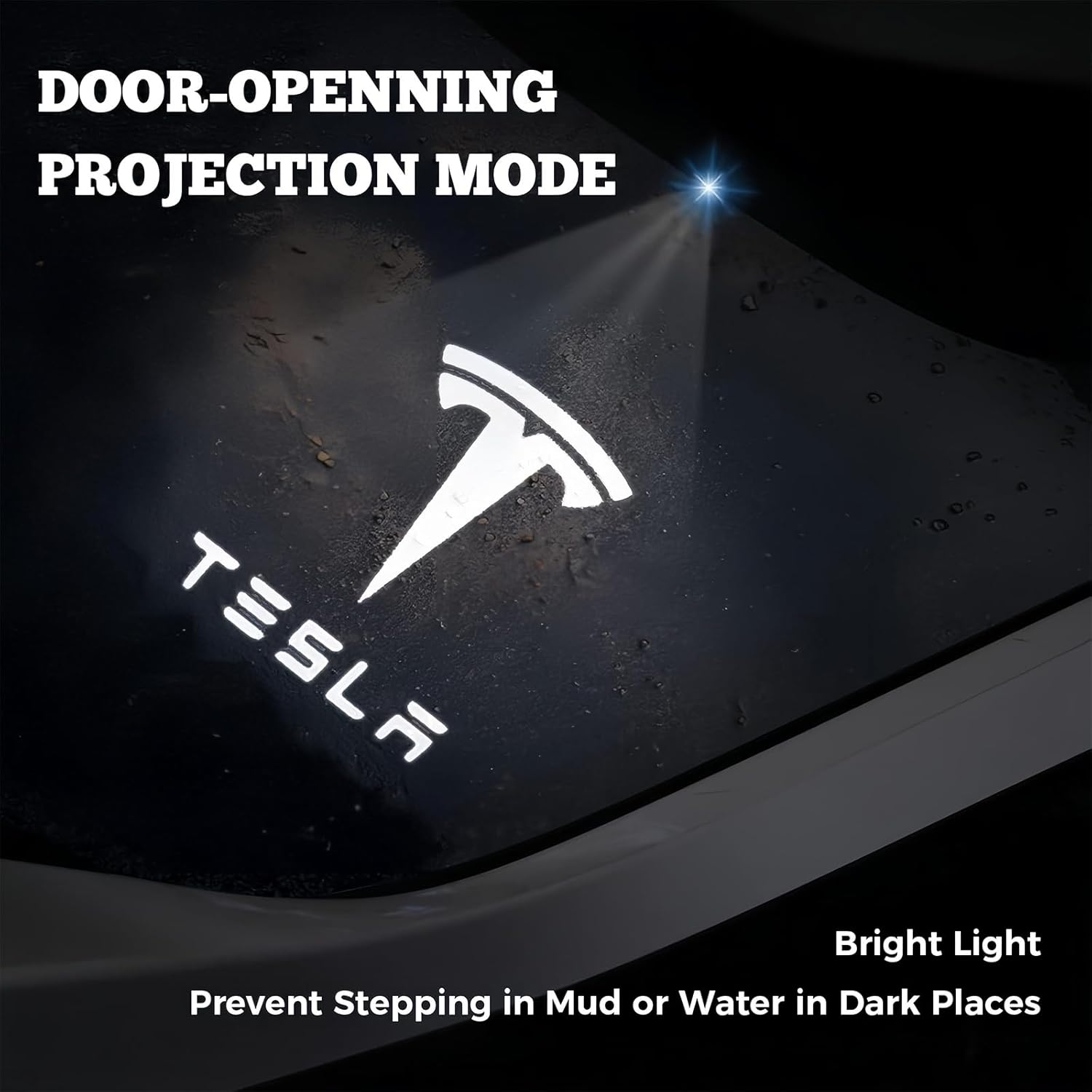 Upgraded Tesla Puddle Lights 4 Pcs for Tesla Model 3/Y/S/X Highland Accessories LED Logo Projector Car Door Lights image number 1