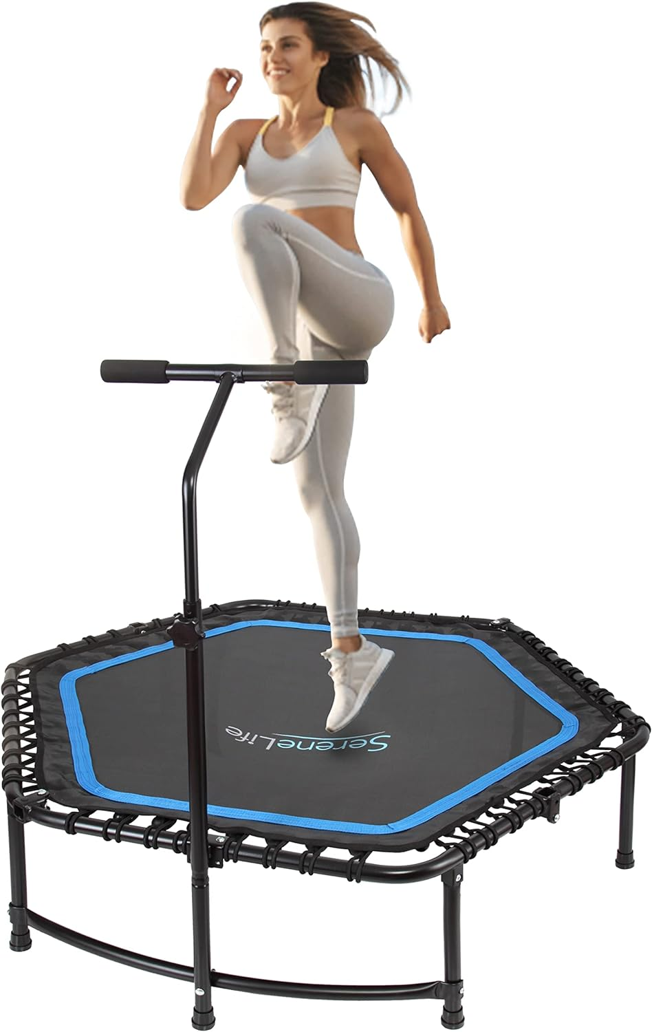 Serenelife 48" Mini Trampoline Rebounder, Portable and Foldable Fitness Trampoline, Suitable for Adults and Kids, Perfect for Indoor/Outdoor Workout image number 6