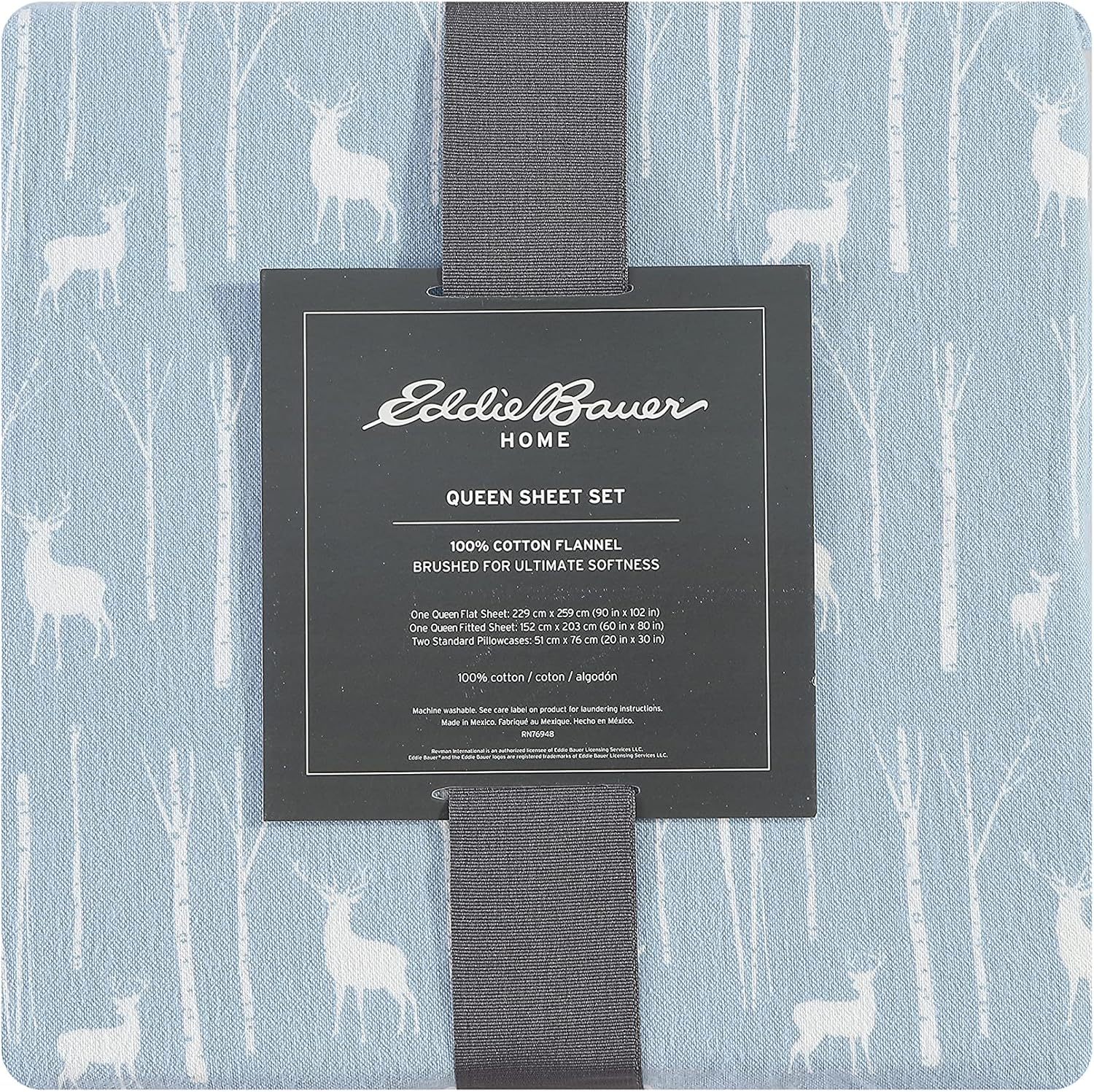 Eddie Bauer - Flannel Collection - Cotton Bedding Sheet Set, Pre-Shrunk & Brushed for Extra Softness, Comfort, and Cozy Feel, Twin, Birch Forest image number 4