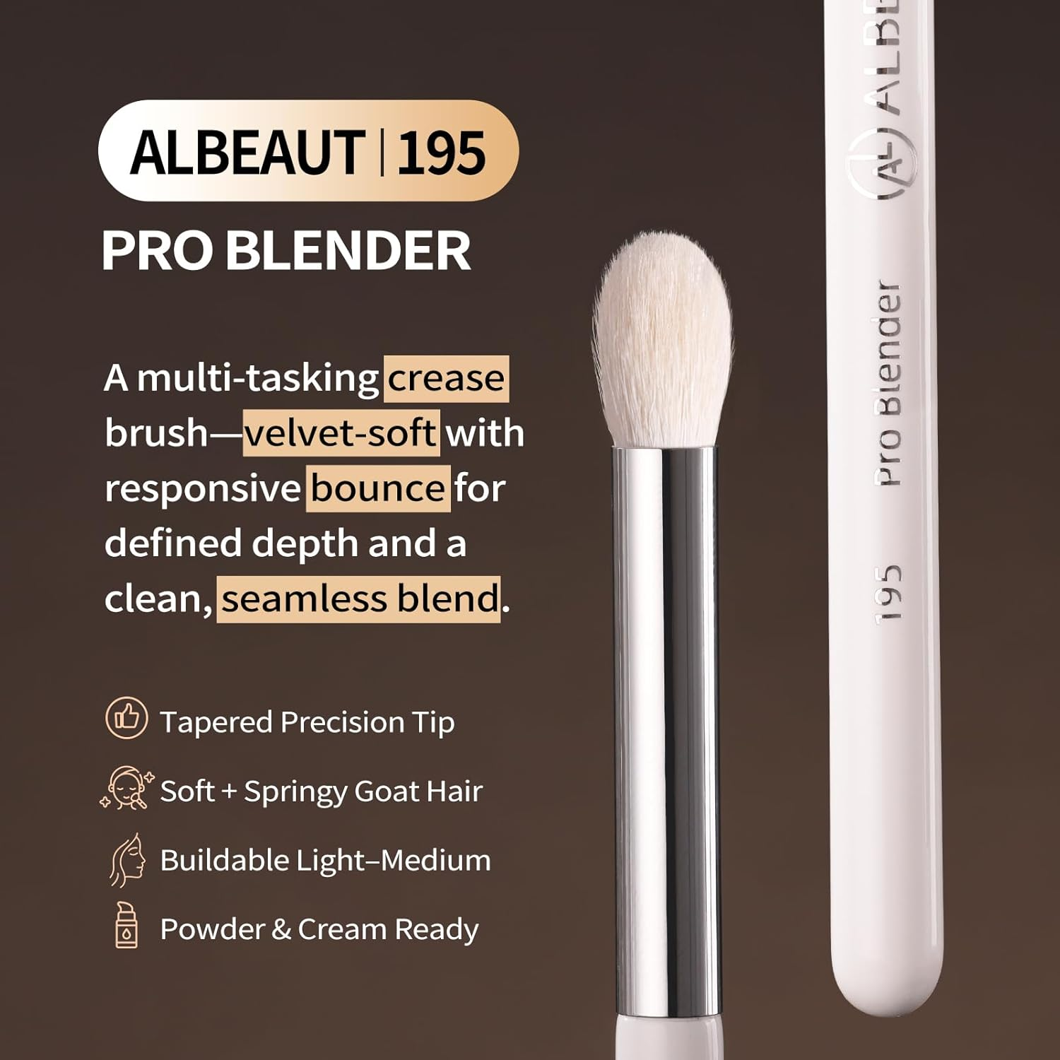 Albeaut Eye Shadow Brush, Medium Crease Brush for Eyeshadow Blending image number 3
