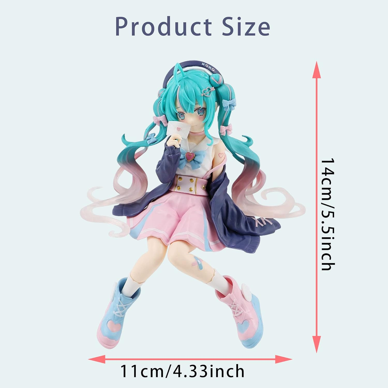 Niumowang Hatsune Miku Figure, Anime Figurine, Blue, Desktop Ornaments, Cake Decoration, Anime Model Statue, Home Decoration for Girls Gift image number 6
