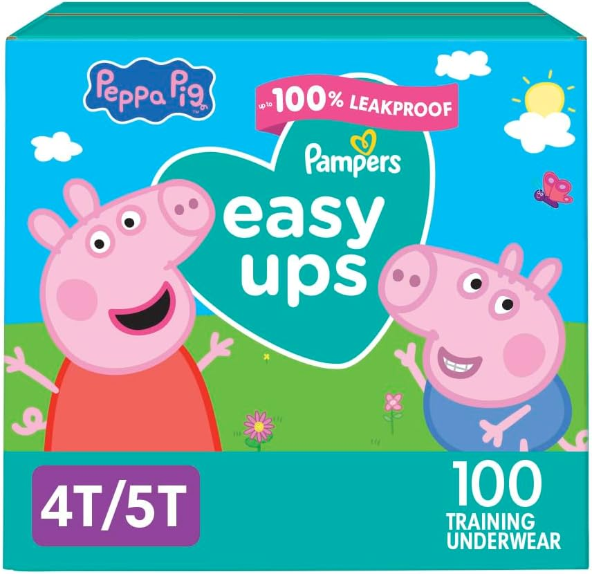 Pampers Easy Ups Pull on Disposable Potty Training Underwear for Girls, Size 6 (4T-5T), 100 Count, Enormous Pack image number 2