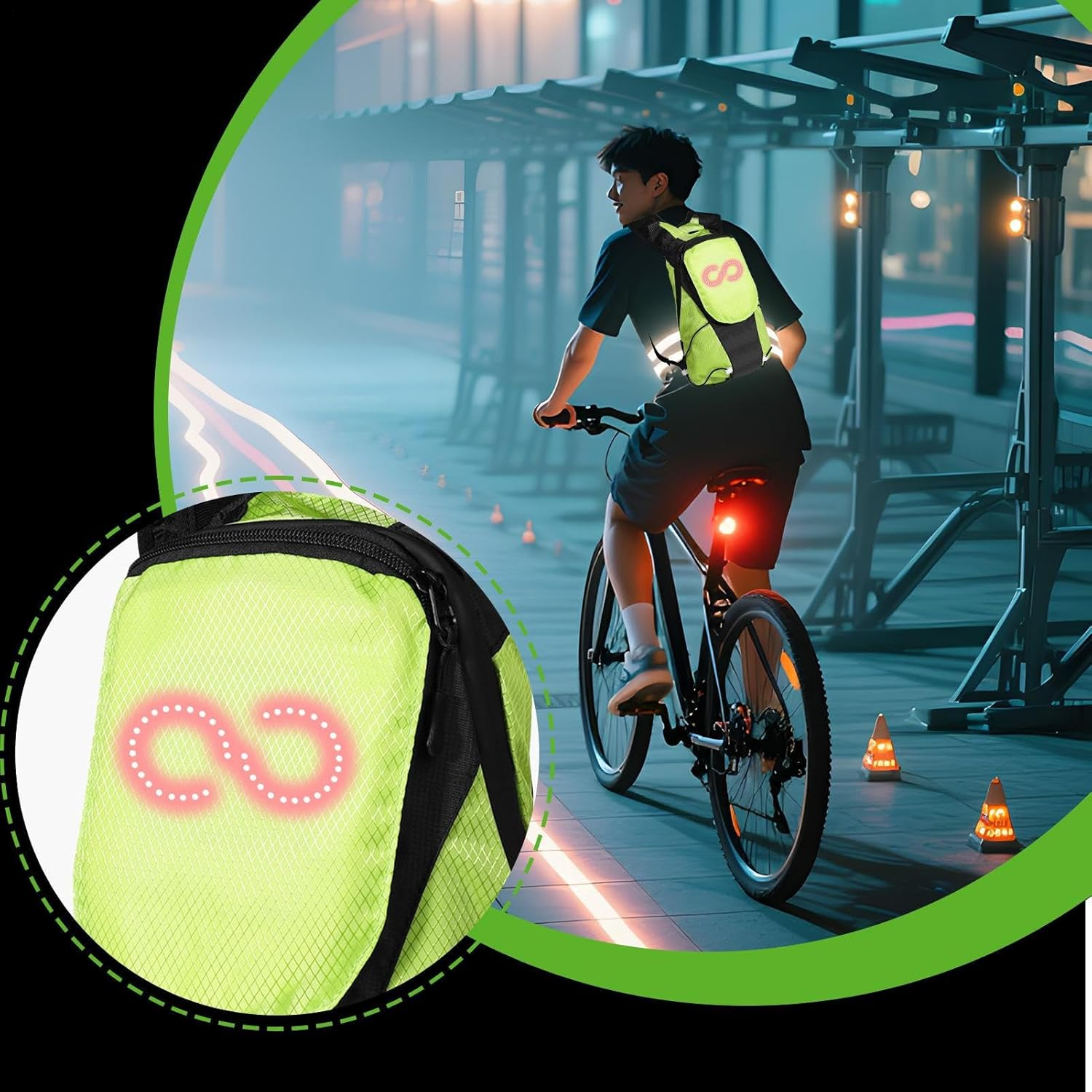 LED Bookbag - Atmosphere Lighted Bag,Multifunctional LED Glow Backpack for Urban, Hiking, Travel, Camping, Riding, Running, Commuting, Women, Men - Orange image number 2