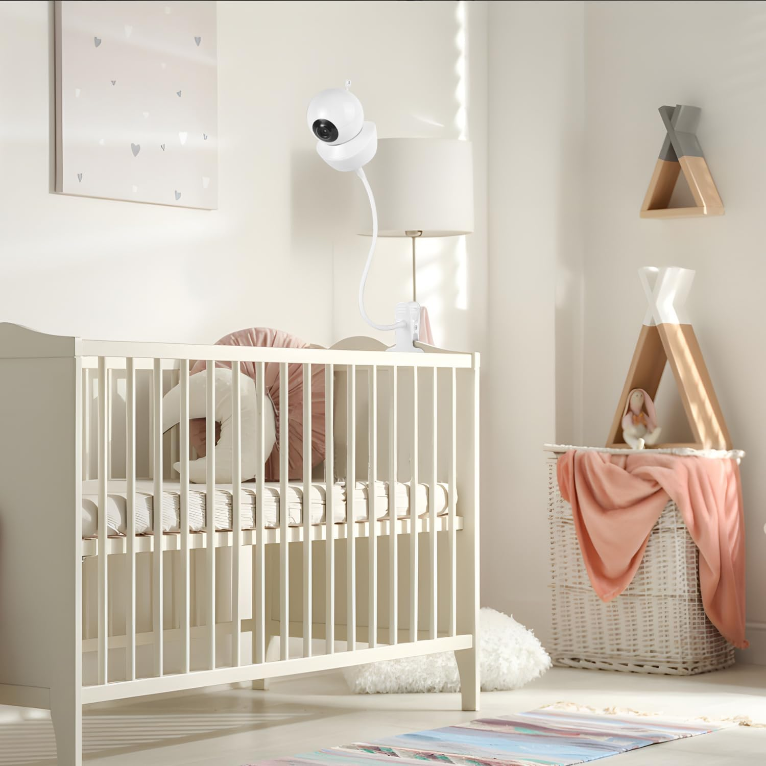 Flexible Baby Monitor Mount for Babysense V43/HDS2/V24R/VBM55TX/ Max View Video Baby Monitor, Gooseneck Baby Monitor Stand with Perfect View Angle and Easy Installation, Attach to Wherever You Want image number 5