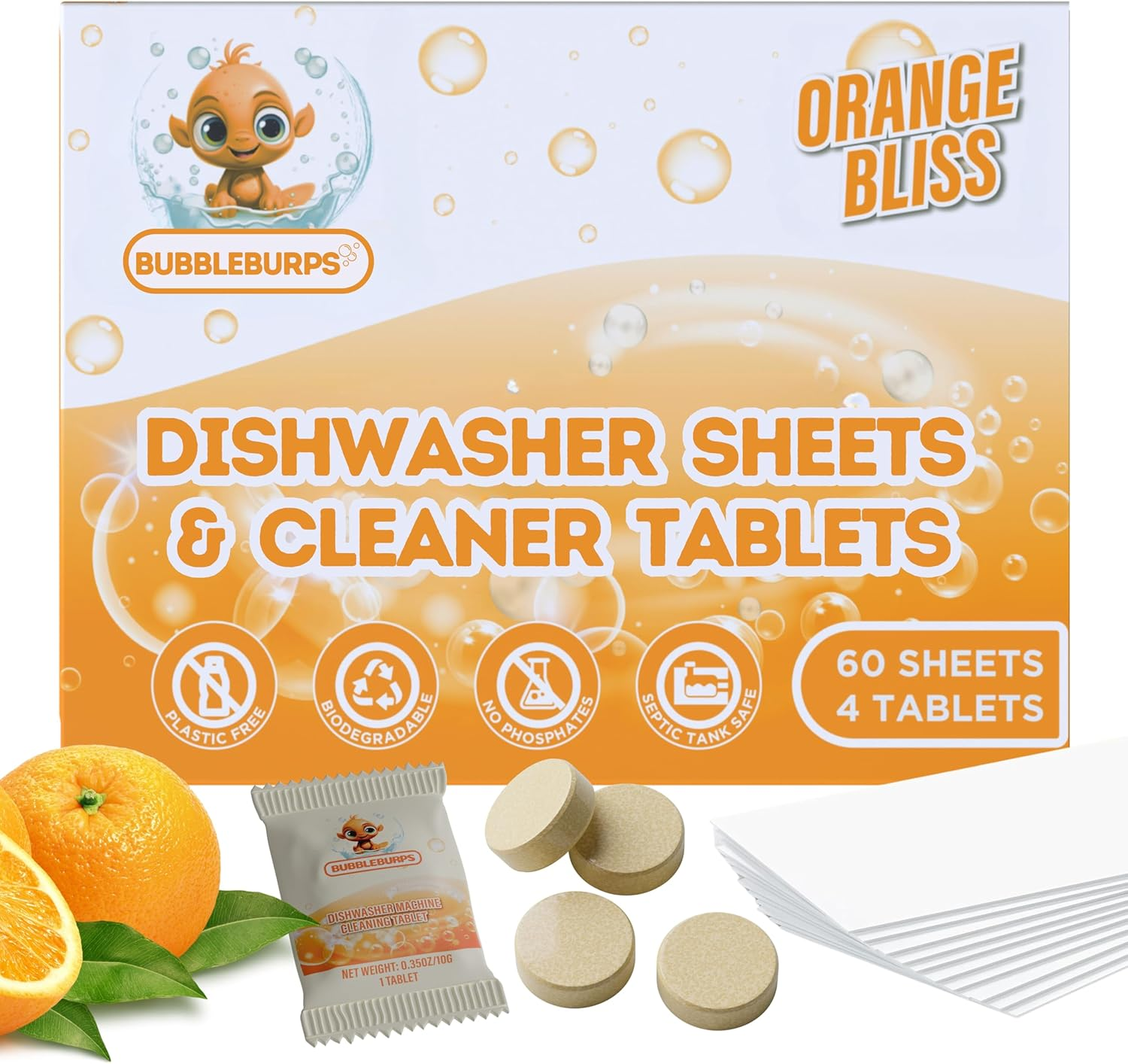 Dishwasher Detergent Sheets & Machine Cleaning Tablets COMBO, 3-In-1 Detergent, Rinse Aid, Deodorizer + Machine Cleaning Tablets, Biodegradable, Plastic Free, No Mess, Use in Dishwasher or Sink image number 2