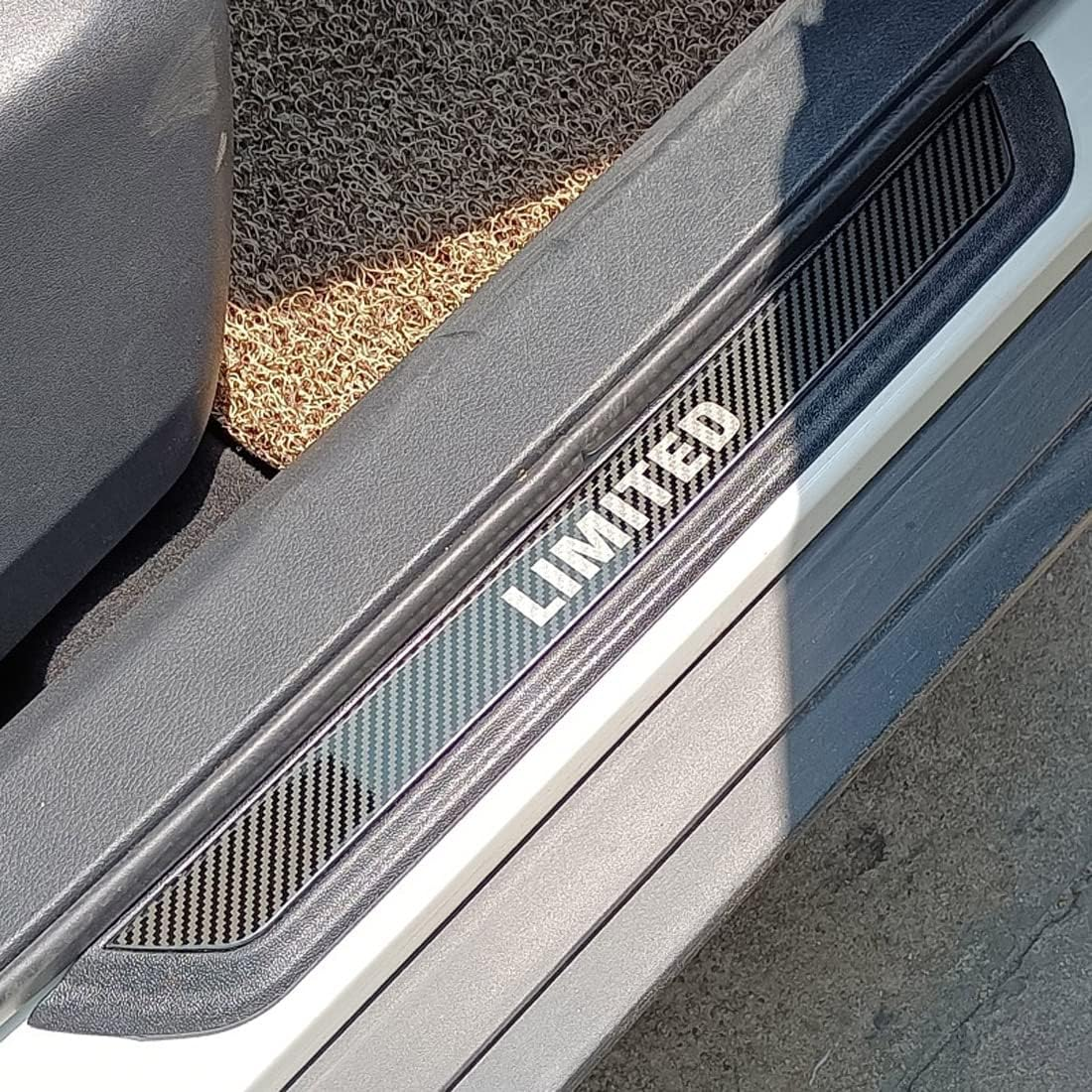 FEOYDS Stainless Door Sill Protector Kick Plate Entry Guard Kit for Toyota RAV4 Highlander Corolla Cross Venza Harrier Bz4X Kluger Limited 2023 Accessory (Black Limited Text) image number 5