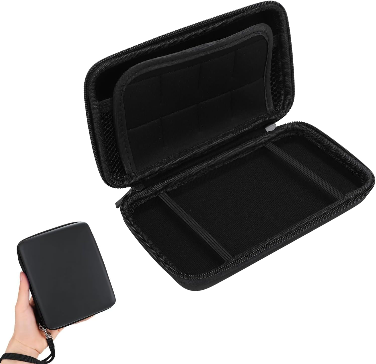 Carrying Case for 2DS XL, 2DS LL, New 3DS, 3DS and Accessories, Hard Shell Protective Travel Case, with 8 Game Slot and Inner Pocket (Black)