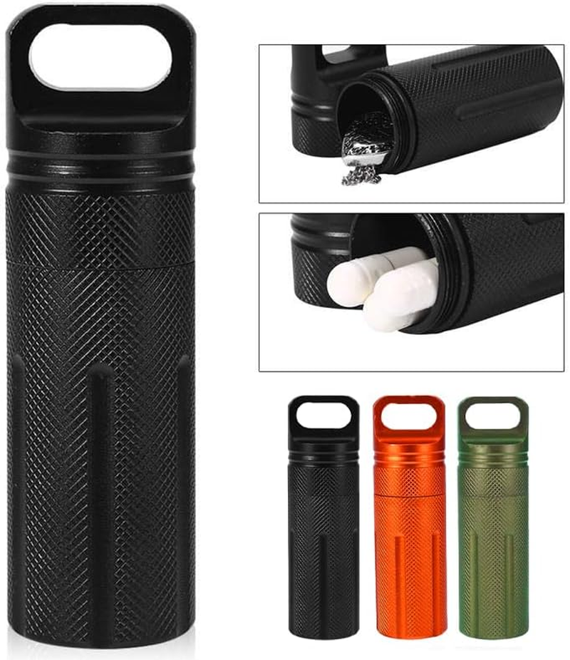 AIMALL Aluminum Waterproof Capsule Storage Container, EDC Survival Kit Sealed Medicine Bottle, Compact Outdoor Tool image number 5