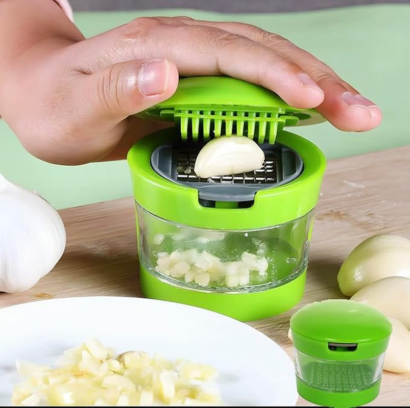 WEZCHUGHAOL Garlic Chopper - 3-In-1 Mini Garlic Mincer Crusher with Twister Handle, Kitchen Gadget for Fast Dicing, Slicing and Grinding, Easy-Clean Design for Garlic, Onions image number 6