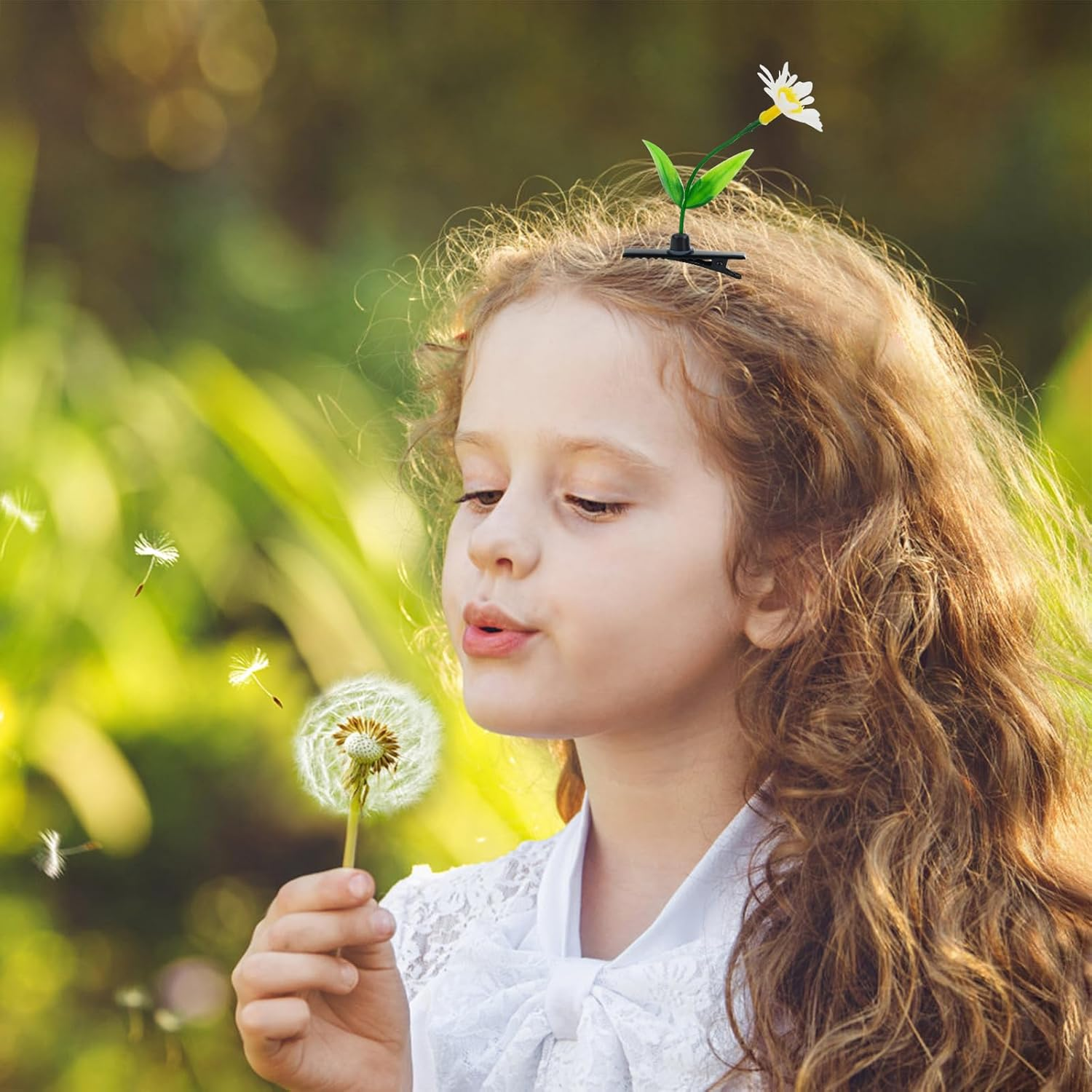 Bekecidi 40 Pieces Bean Sprout Hair Clip Funny Plant Hairpins Little Grass Sprout Clips Flower Butterfly Hair Barrettes Headwear for Women Girls Party for Women Girls Kids Toddler Party Favor image number 4