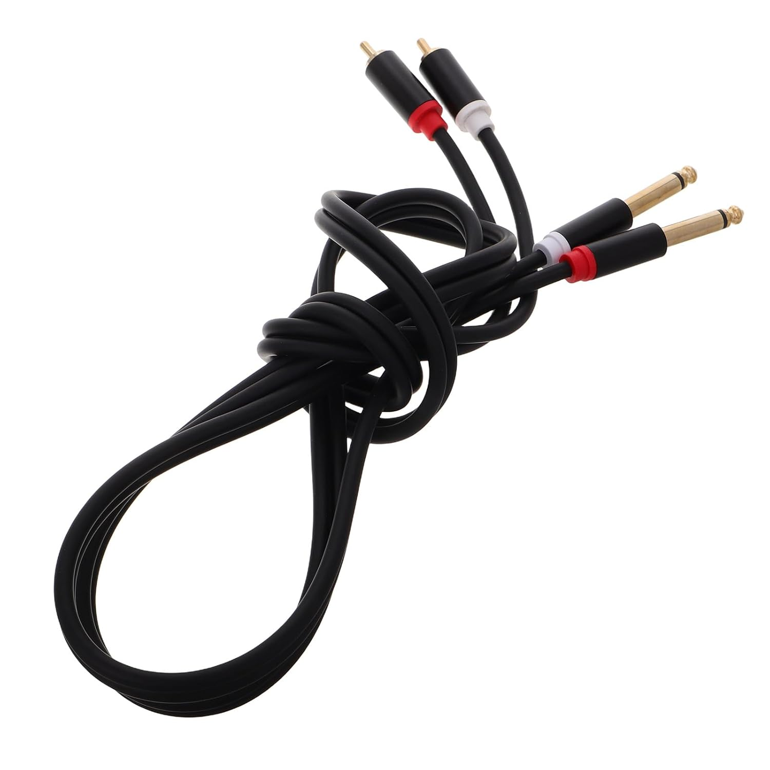 Holibanna Stereo Audio Connection Cable Gold Plated Dual RCA to 6.35Mm TRS Cable Aluminum Alloy Shell for Instrument Home Studio Use image number 4