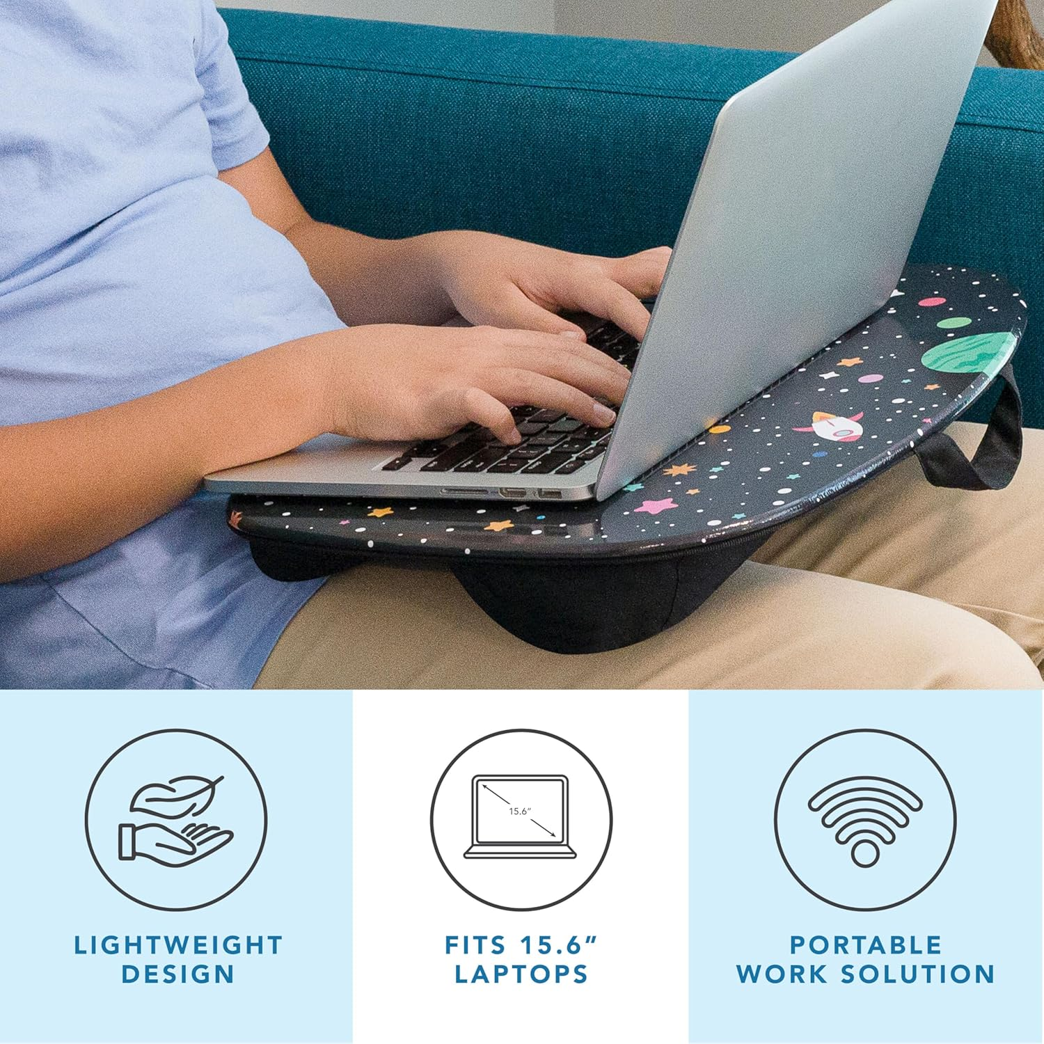 LAPGEAR Mystyle Portable Lap Desk with Cushion - Space Odyssey - Fits up to 15.6 Inch Laptops - Style No. 45337 image number 5