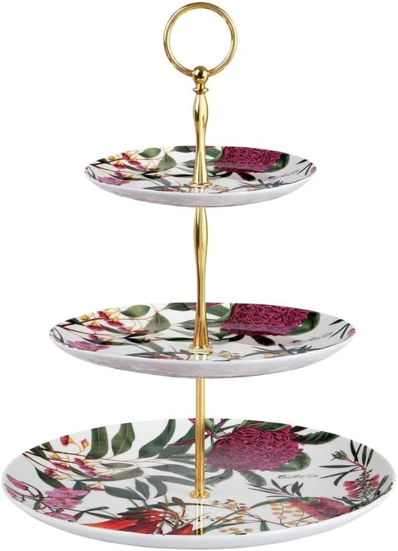 Maxwell & Williams Royal Botanic Gardens Australian Botanics 3 Tiered Cake Stand Gift Boxed