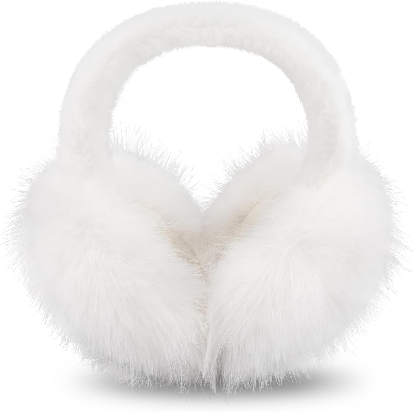 Ear Muffs for Winter Women Girls Faux Fur Fuzzy Earmuffs Foldable Ear Warmer Fleece Lining Ear Covers
