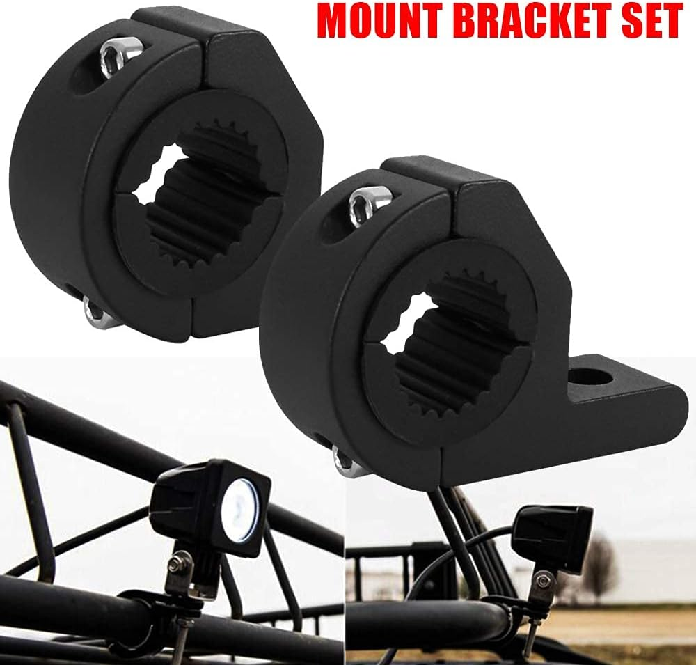 2Pcs Light Bar Tube Clamps, 19-30MM Universal Work Offroad Led Light Mounting Brackets Horizontal Bar Tube Clamp Kit, Horizontal Bar Cage Roof Rack Holder for Off-Road Truck UTV ATV image number 1