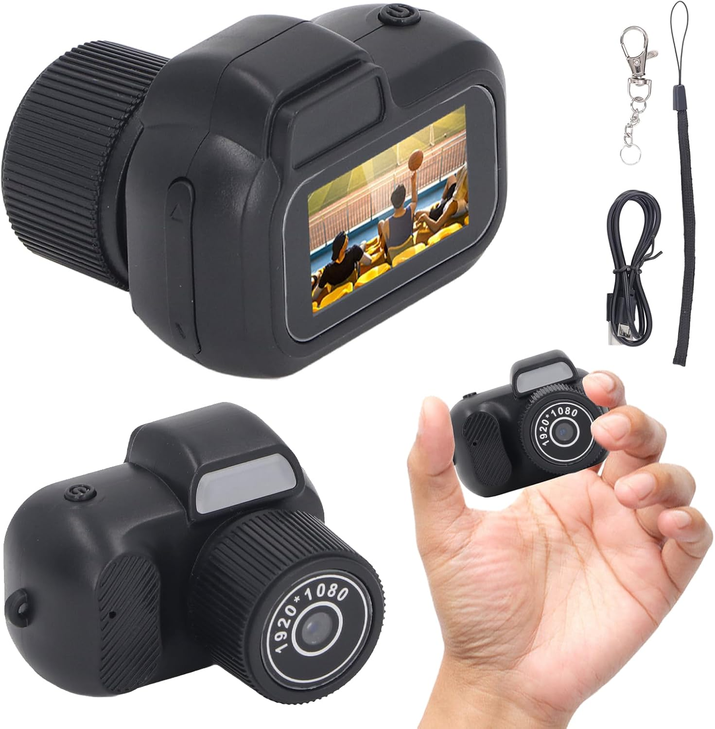 Mini Digital Camera, 1080P 2 MP 100 Minutes Battery Life 4:3 Small Compact Travel Vlogging Camera with Color Screen & Wrist Strap for Teens Students Kids image number 4
