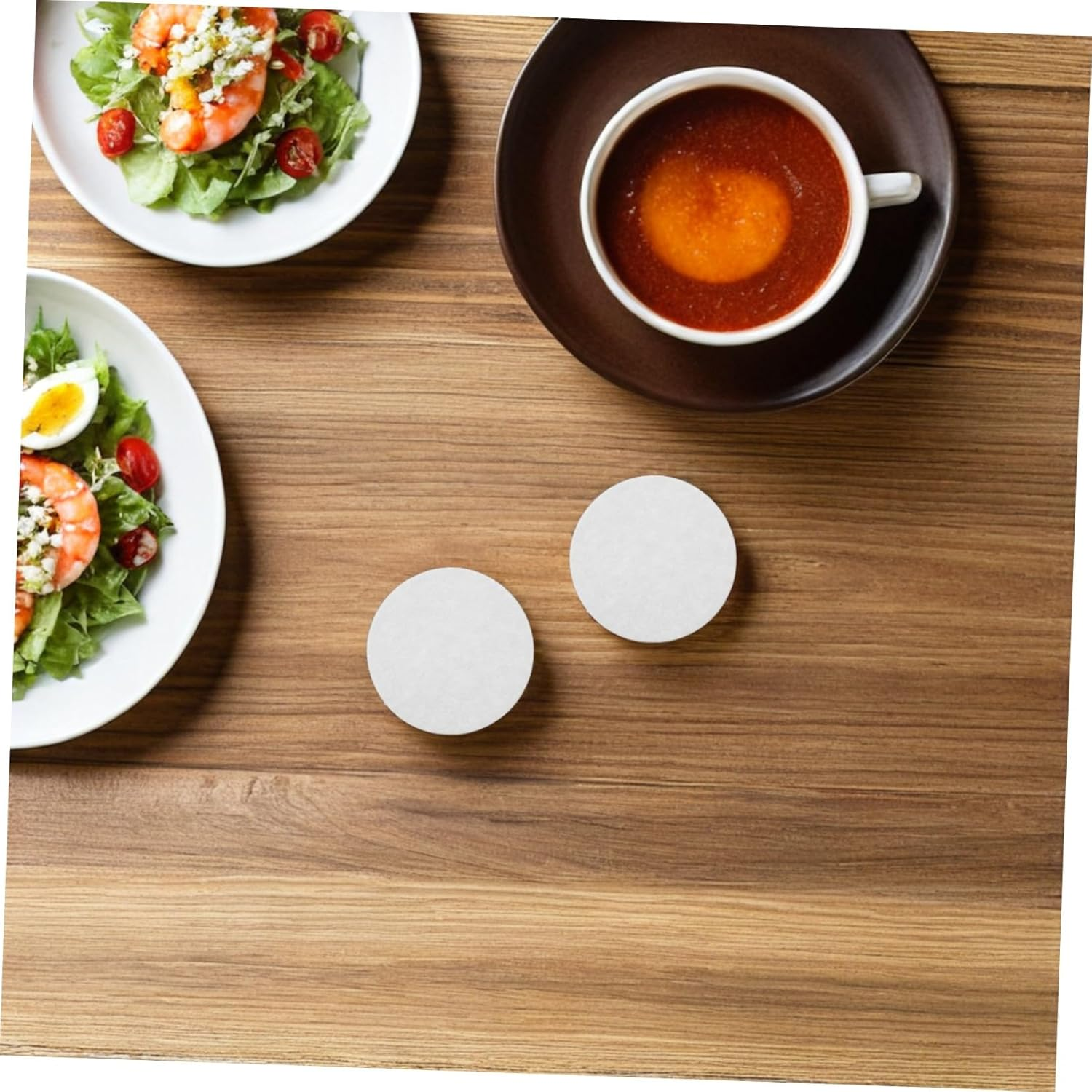 TEHAUX 600Pcs Disposable round Coffee Filter Paper for Percolators and Espresso Makers Compatible with Small Coffee Pots Single-Use Portable Filters for Camping Home Office Travel Party image number 1