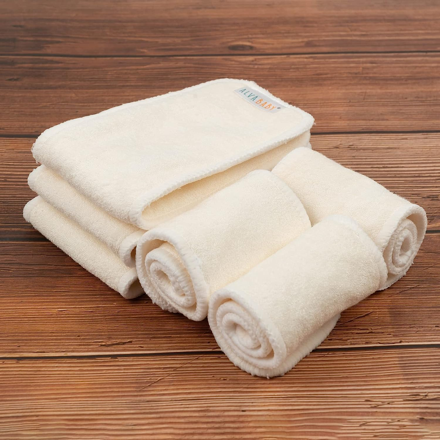 ALVABABY 12PCS Newborn Cloth Diaper Insert 4-Layer Bamboo&Microfiber Insert for Baby Boys and Girls 12SMB-AU image number 1