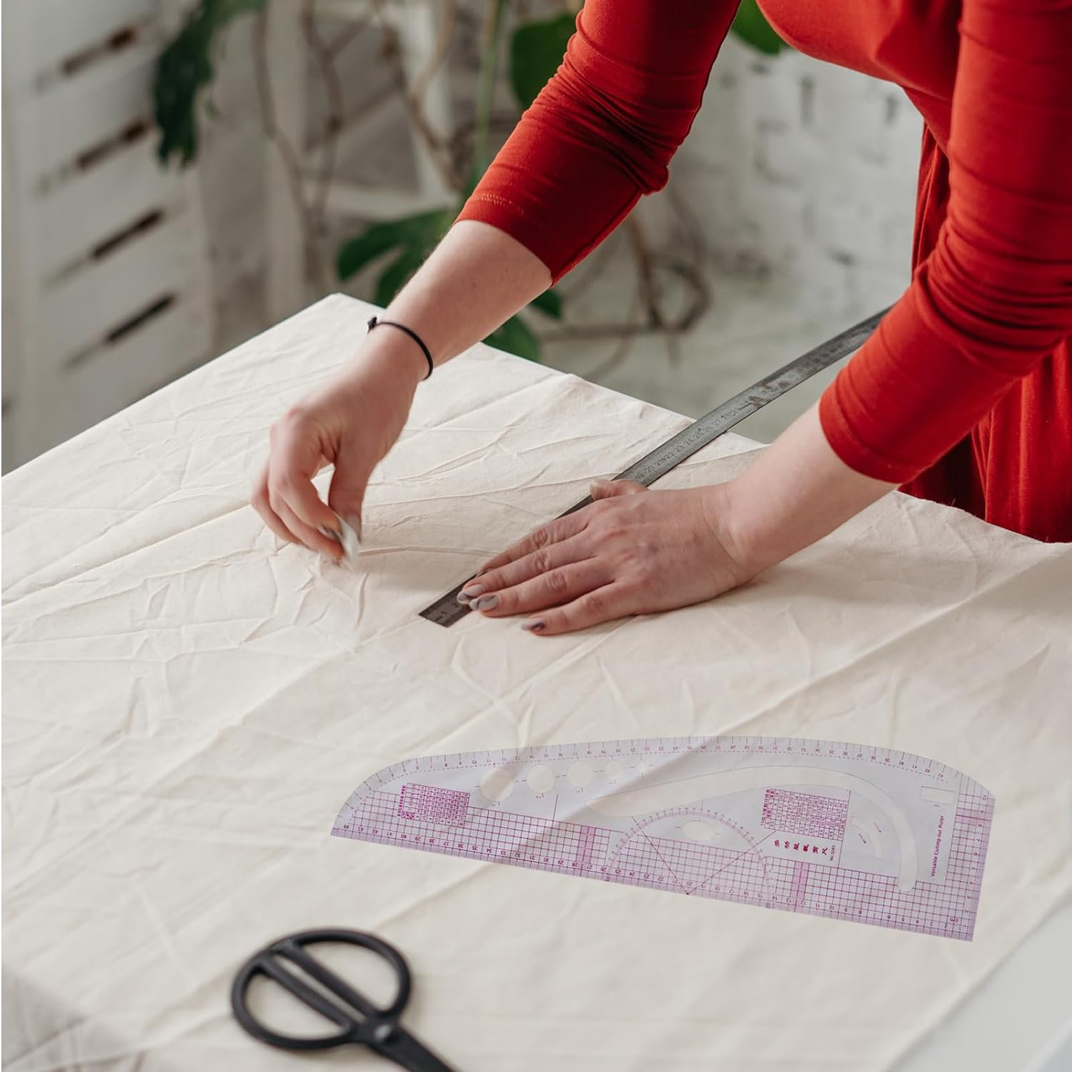 Metric Ruler, 6PCS French Metric Ruler, Clothing Fashion Design Ruler, Curve Shaped Grading Rulers, Sewing Tools, Sewing Dressmaking Pattern Design Ruler, DIY Clothing Bendable Drawing Template image number 4