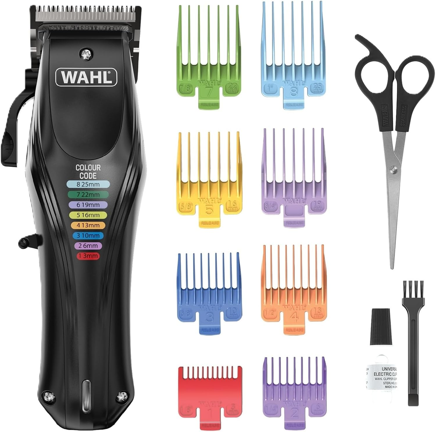 WAHL Animal Color Pro, Rechargeable Pet Clippers with Colour-Coded Attachment Combs, Full Hair Care for Dogs, Low Noise, Net Battery Operated Clippers for Dogs, Black image number 6