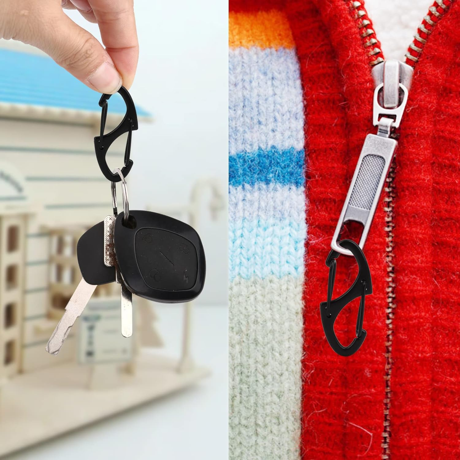 40 Pcs Colorful S Shaped Double Carabiner - (1.6 Inch) Dual Gate S Binder Carabiner - Trigger Snap Hooks for Small Doll Pendant Key Rings,Ideal for Camping Traveling Fishing image number 3