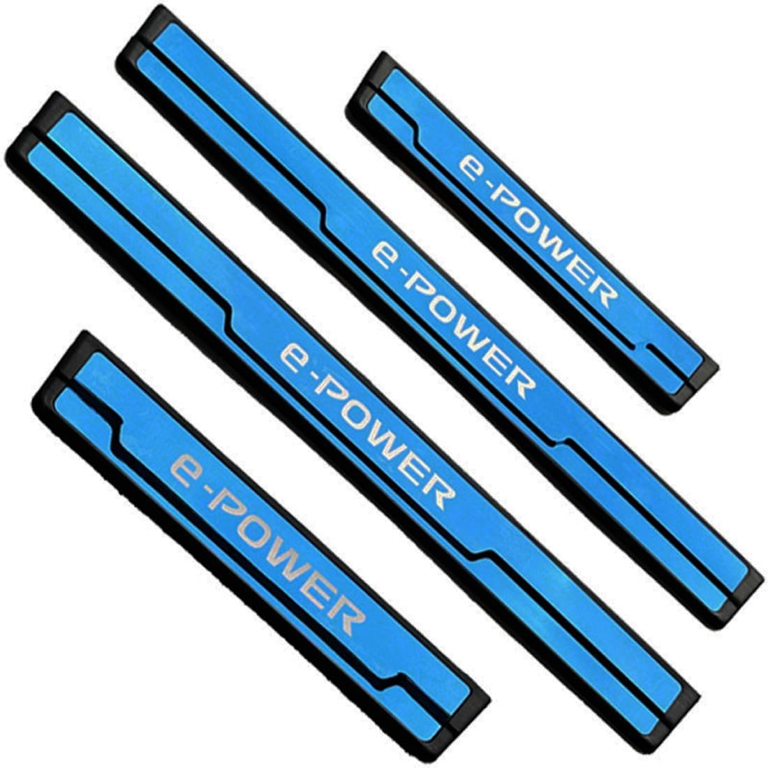 Stainless Door Sill Protector Kick Plate Entry Guard Kit for Nissan X-Trail T33 Qashqai J12 E-Power Ariya EV 2024 Interior Accessory (Black E-Power Text)