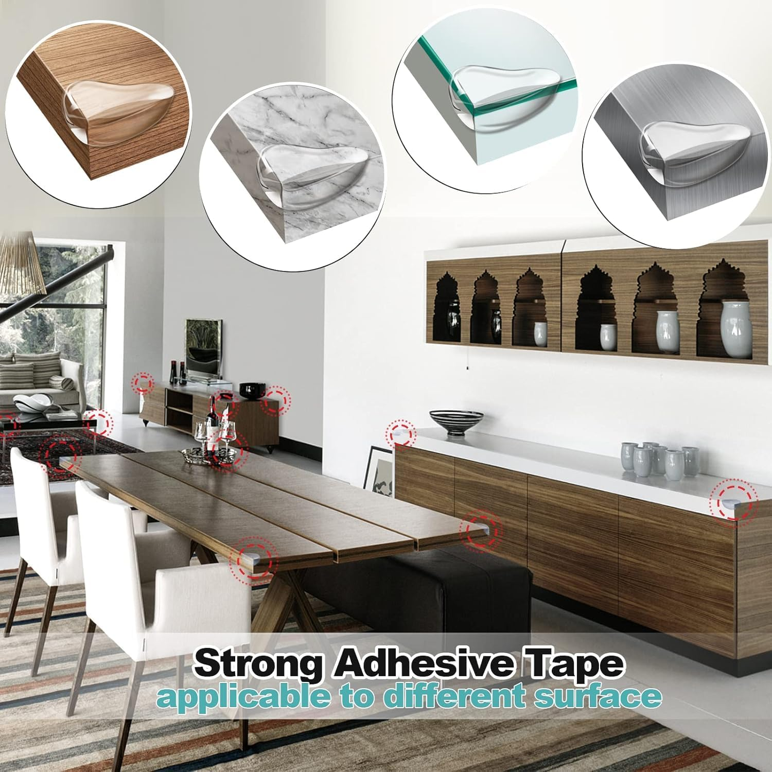 20 Pack Corner Protector Clear Corner Guards Table Corner Protectors ， Proofing Furniture Corner Edge Safety Bumpers for Coffee Table, Counter, Desk (Transparent, One Size) image number 2