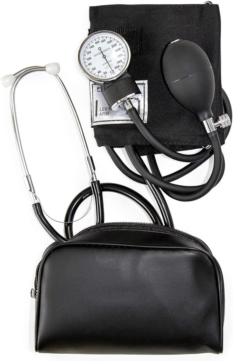 VT- Manual Home Blood Pressure Monitor with Large Adult Cuff and Stethoscope, Cuff Size: 13 to 17 Inches, Black image number 1
