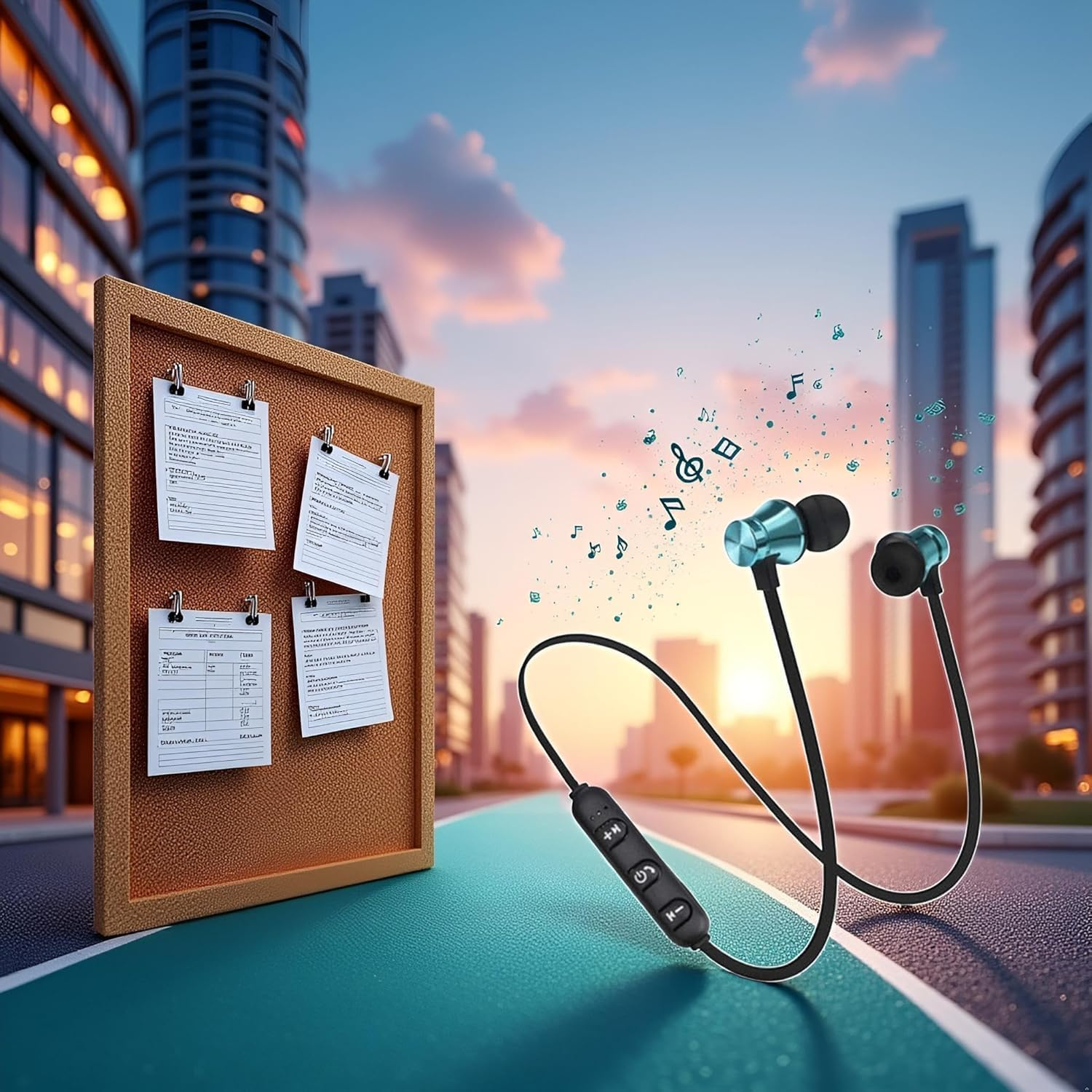 Pchnfei Blue Black Earphone Magnetic In-Ear Stereo Headset Earphone Wireless Bluetooth 4.2 Headphone Gift Headphones and Earbuds image number 3