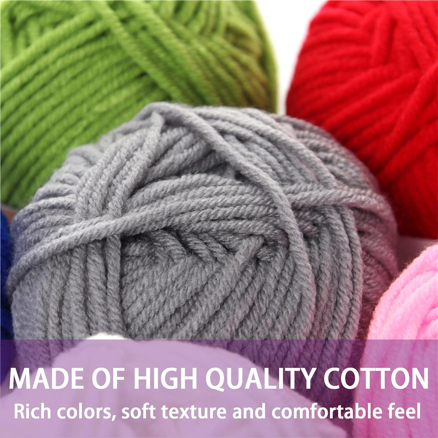 Knitting Yarn 16 Pack Soft Yarn for Crocheting and Knitting Craft Project Acrylic Crochet Yarn Ball image number 2