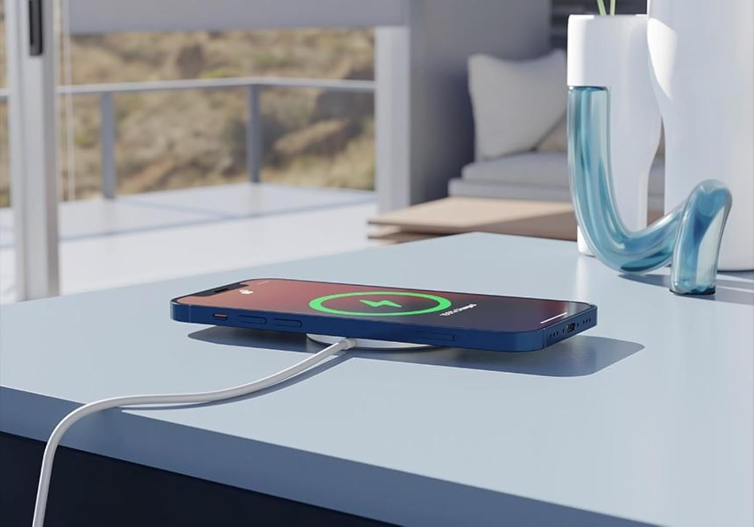 Cygnett 15W Magnetic Wireless Charging Cable, White, 1.2 Meter image number 1