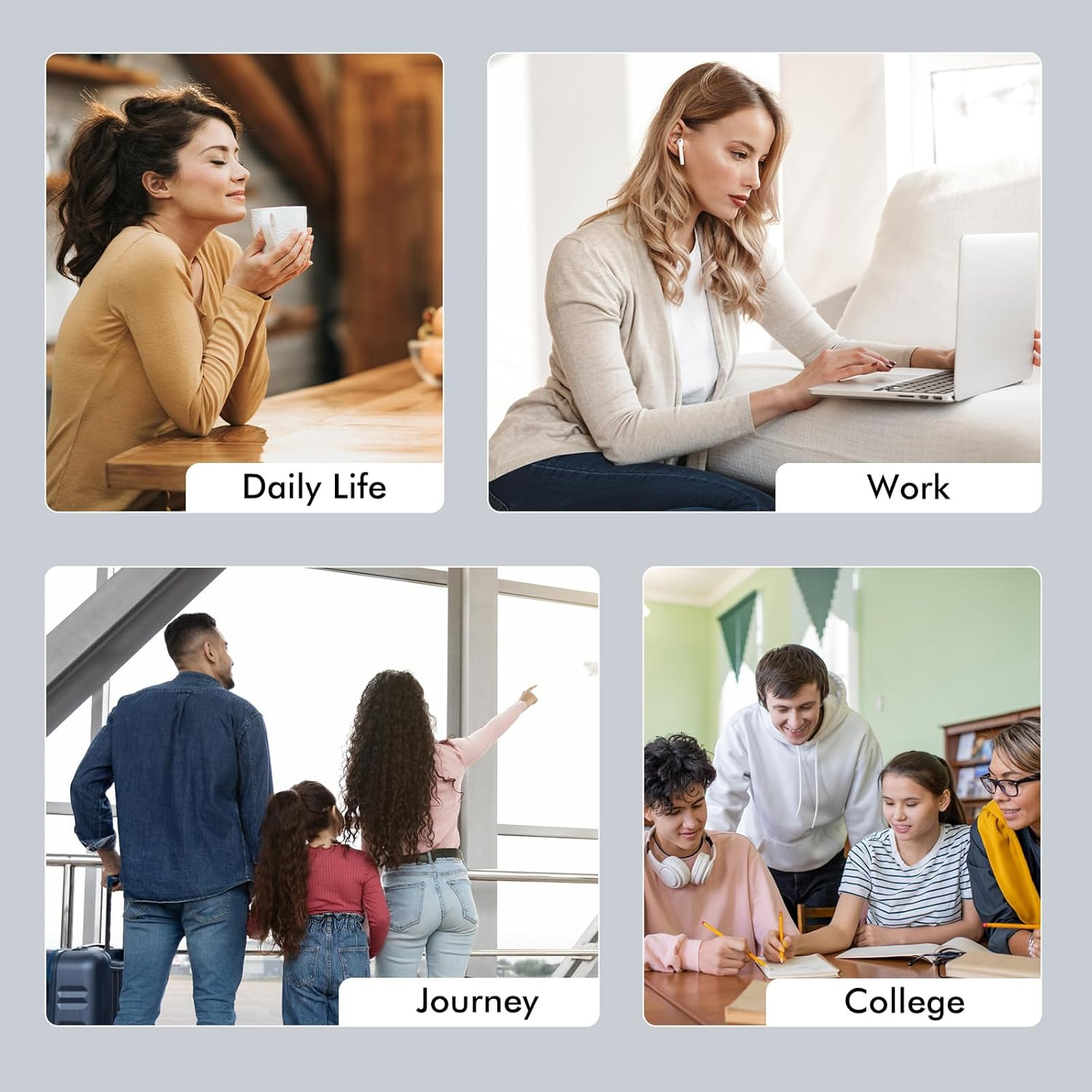 Women'S Laptop Travel School Backpack 15.6 Inch with Laptop Compartment, Waterproof Multifunctional Casual Daypack, School Bags, Work Bag, Teacher Bag for University, Office - Pale Grey image number 2