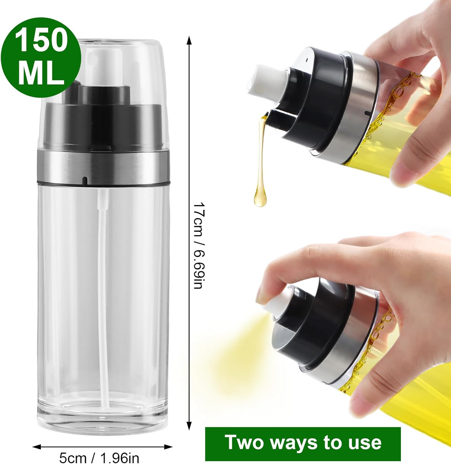 Oil Spray Bottle, Oil Dispenser Spray and Pour, Oil Sprayer for Cooking Air Fryer, Oil Mister Spray Bottle, Olive Dispenser Bottle for Kitchen image number 5