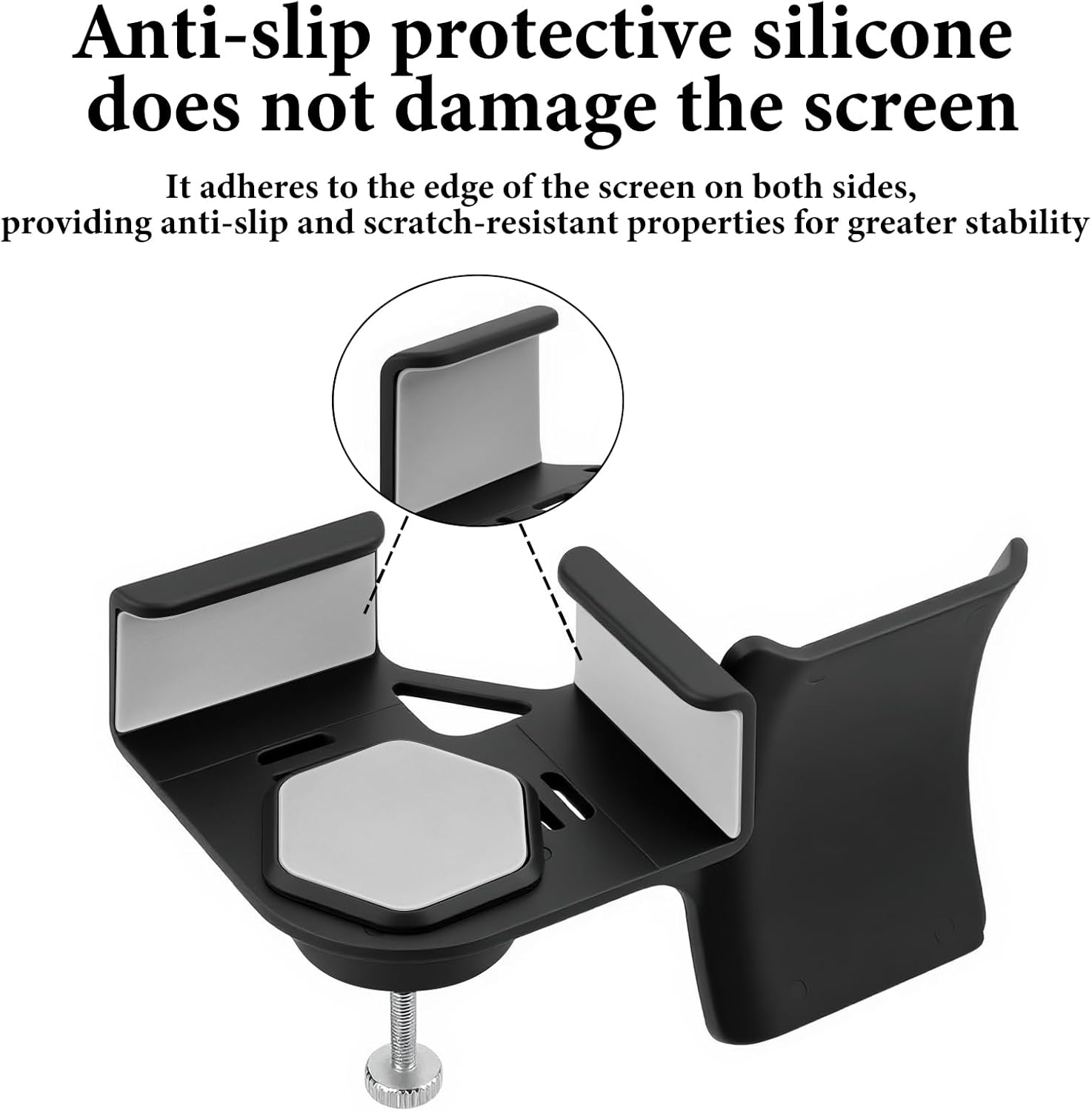 Geekria Clamp-On Headphone Holder for Monitor, Screen-Mount Gaming Headset Hanger Hook, Compatible with Sennheiser, Bose, Beats, Razer, Hyperx, Sony Headphones (Black) image number 1