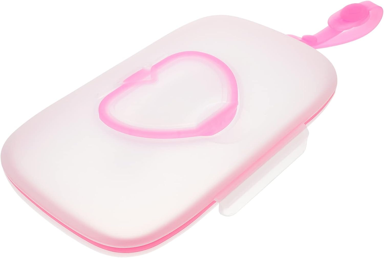 Portable Baby Wipes Box Stroller Hanging Hook Outdoor Wet Tissue Case Storage for Travel White and Pink image number 4